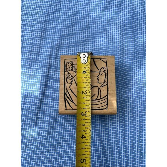 Vintage Rubber Line Art Woman Stamp - Picture 4 of 4